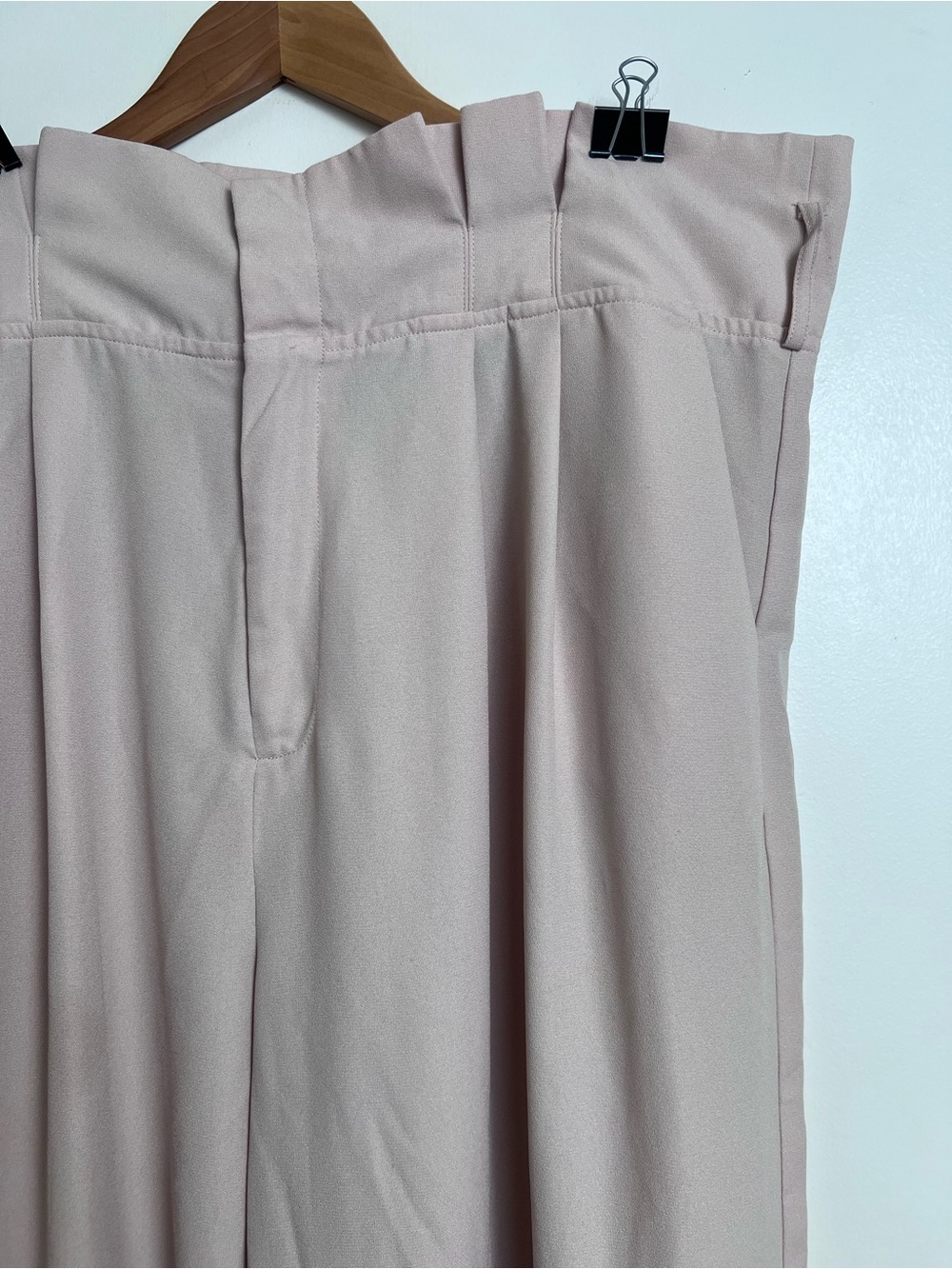 Forever 21 Plus Blush Pink Paperbag Wide Leg Trousers High Waist 1X 20 - Picture 3 of 9